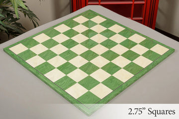 Greenwood and Bird's Eye Maple Standard Traditional Chess Board - Gloss Finish