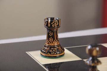 The Burnt Reykjavik II Series Chess Pieces - 3.75