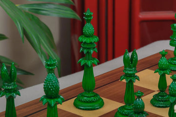 The Lund Anglo-Indian Reproduction Luxury Bone Chess Pieces - 4.75