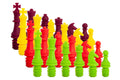 Set of Colored Wine Stopper Chess Pieces - 6 Pieces