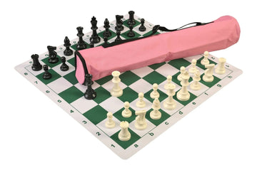 Quiver Chess Set Combination and Triple Weighted Regulation Pieces | Thin Mousepad Chess Board | Quiver Bag