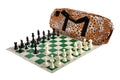 Deluxe Chess Set Combination and Single Weighted Regulation Pieces | Vinyl Chess Board | Deluxe Bag