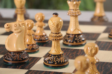 The Burnt Reykjavik II Series Chess Pieces - 3.75