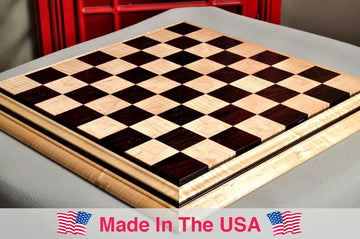 Signature Contemporary II Chess Board - Curly Maple / African Palisander - 2.5