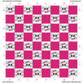 Pink Skulls  - Full Color Vinyl Chess Board