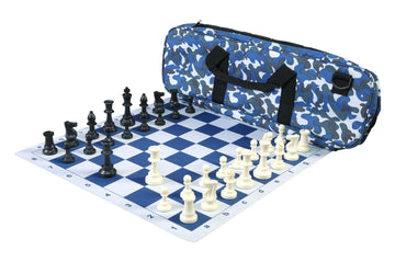 Deluxe Chess Set Combination and Single Weighted Regulation Pieces | Thin Mousepad Chess Board | Deluxe Bag