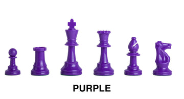 Triple Weighted Colored Regulation Plastic Chess Pieces - 3.75