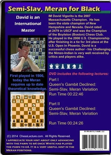 E-DVD Semi Slav / Meran for Black - Chess Lecture - Volume 74