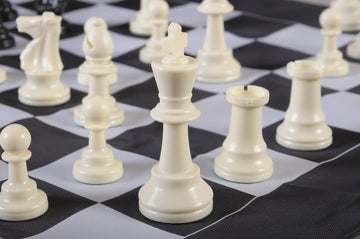 Regulation Tournament Chess Pieces and Cinch Chess Board Bag Combo - SINGLE WEIGHTED