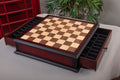 Walnut and Maple Classical Tiroir Chess Board with Storage Drawers