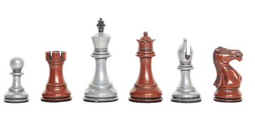 Staunton Themed Chess Pieces - 3.5" King - Metallic