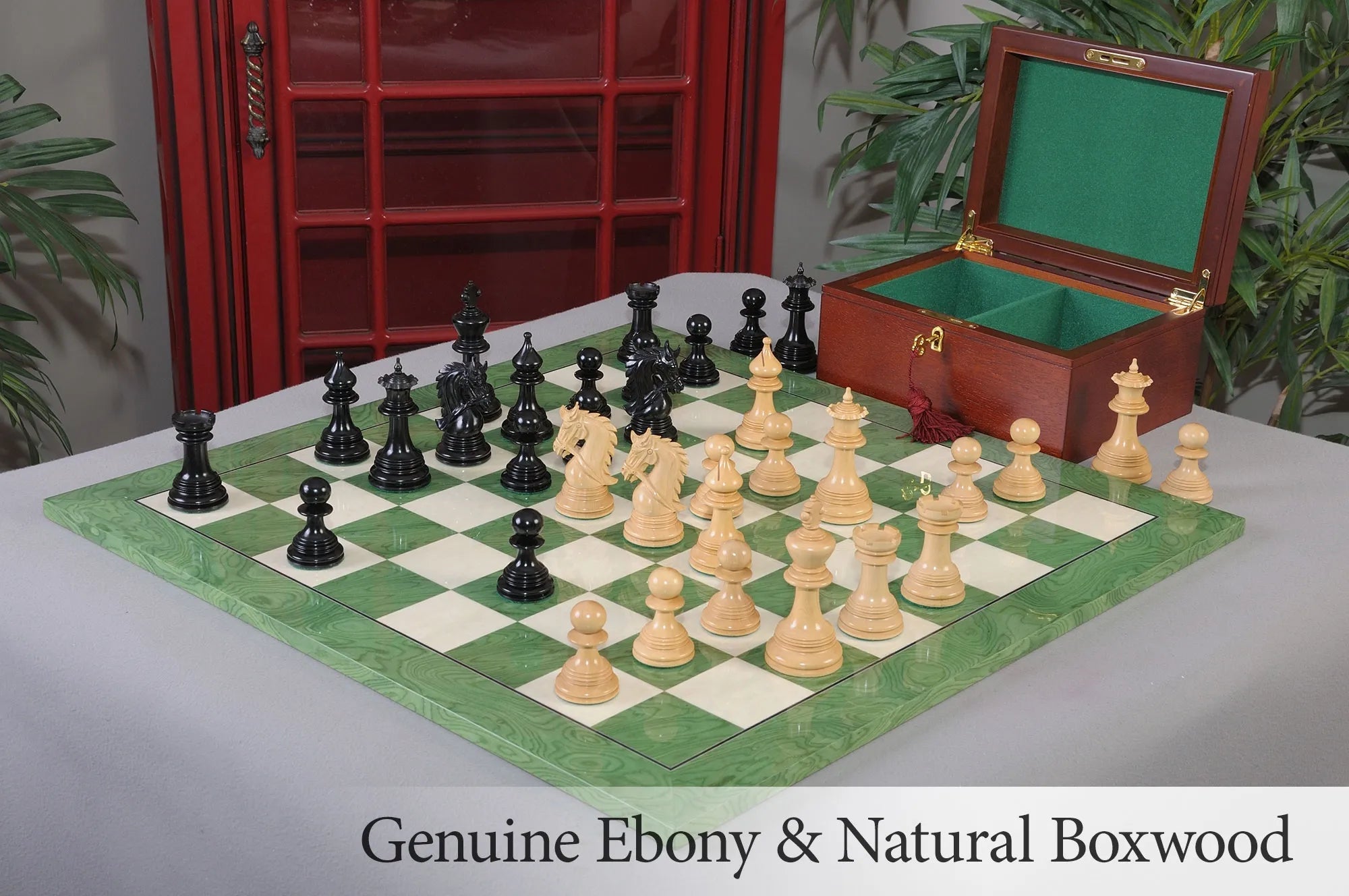 The Preston Series Chess Set, Box, & Board Combination – House of