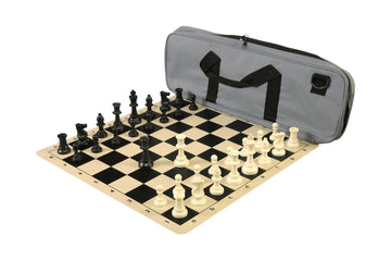 Deluxe Chess Set Combination and Single Weighted Regulation Pieces | Silicone Chess Board | Deluxe Bag