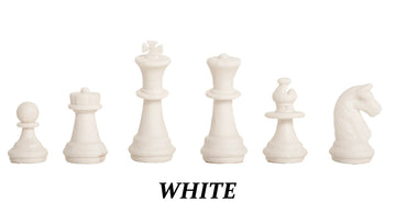 Set of Colored Eraser Chess Pieces w/ Board - 16 Pieces