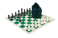 Drawstring Chess Set Combination - Single Weighted Regulation Pieces | Vinyl Chess Board | Drawstring Bag