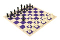 Regulation Tournament Chess Pieces and Silicone Chess Board Combo - Single Weighted