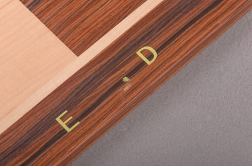 IMPERFECT - FOLDING BURMESE ROSEWOOD - WITH NOTATION AND LOGO - Wooden Tournament Chessboard