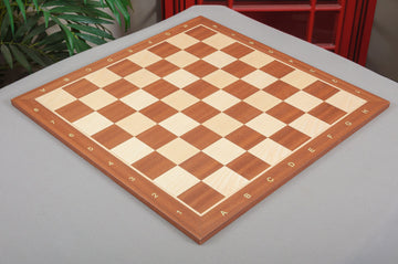 IMPERFECT - 2.25" - MAHOGANY - WITH NOTATION - Wooden Tournament Chess Board