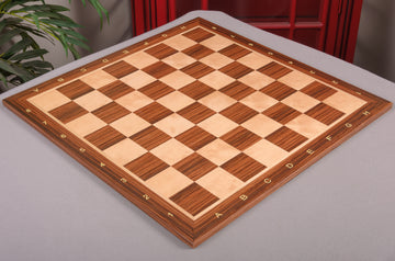 IMPERFECT - 2.25" - BURMESE ROSEWOOD - WITH NOTATION - Wooden Tournament Chess Board