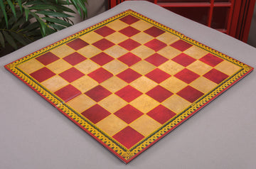IMPERFECT - RED - Reproduction of the Carton Pierre Chess Board - 2.25" Squares