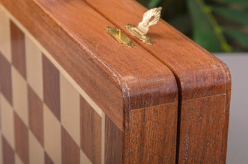 IMPERFECT - FOLDING WOODEN MAGNETIC Travel Chess Set - 12
