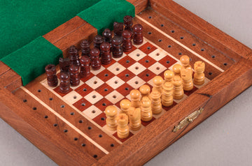 IMPERFECT - PEG WOODEN Travel Chess Set - 7" x 5"