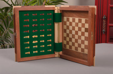 IMPERFECT - BOOK WOODEN MAGNETIC Travel Chess Set - LARGE