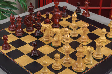 IMPERFECT - 4.4" Teramo - BLOOD ROSEWOOD / BOXWOOD - Wood Chess Pieces