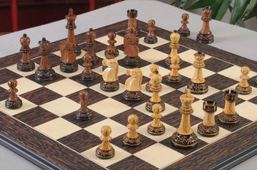 IMPERFECT - 3.75" Reykjavik II - BURNT GOLDEN ROSEWOOD - Wood Chess Pieces