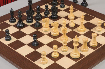 IMPERFECT - 3.75" Wild Knight - EBONIZED / BOXWOOD - Wood Chess Pieces