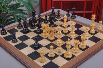 IMPERFECT - 4.4" TURIN - GENUINE EBONY / BOXWOOD - Wood Chess Pieces
