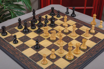 IMPERFECT - 3.75" Reykjavik II - GENUINE EBONY / BOXWOOD - Wood Chess Pieces