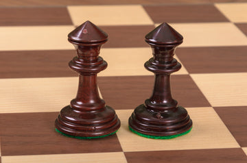 IMPERFECT - Westminster Wooden Chessmen - BLOOD ROSEWOOD / BOXWOOD - 4.4