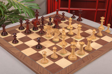 IMPERFECT - Westminster Wooden Chessmen - BLOOD ROSEWOOD / BOXWOOD - 4.4