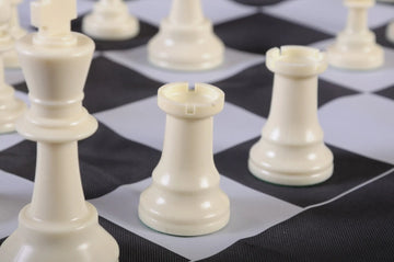 Regulation Tournament Chess Pieces and Cinch Chess Board Bag Combo - TRIPLE WEIGHTED