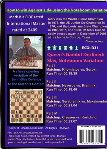 E-DVD How to Win Against 1.d4 Using the Noteboom Variation - Chess Lecture - Volume 25