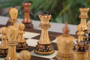 The Burnt Zagreb '59 Series Chess Pieces - 3.875