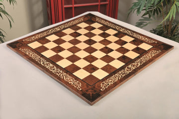 INLAID - Walnut Burl & Maple Superior Traditional Chess Board - Gloss Finish