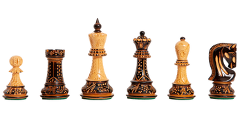 The Burnt Zagreb '59 Series Chess Pieces - 3.875" King
