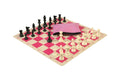 Basic Chess Set Combination with Silicone Chess Board and Triple Weighted Regulation Plastic Chess Pieces