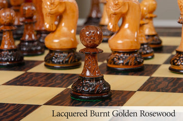The Burnt Golden Rosewood Leningrad Series Chess Pieces - 4.0