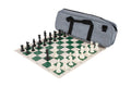 Deluxe Chess Set Combination - Solid Plastic Regulation Pieces | Vinyl Chess Board | Deluxe Bag