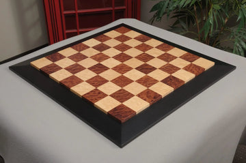 Vavona Burl, Genuine Ebony & Bird's Eye Maple Custom Contemporary II Chess Board
