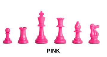 Triple Weighted Colored Regulation Plastic Chess Pieces - 3.75