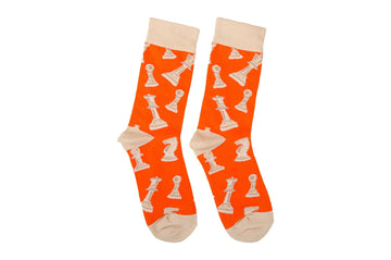 Orange Chess Socks