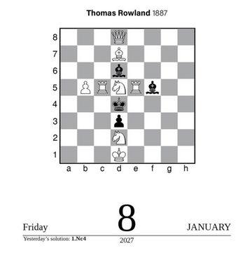 PRE-ORDER - Chess 2027 Day-to-Day Calendar:  A Year of Chess Puzzles