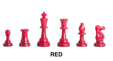Triple Weighted Colored Regulation Plastic Chess Pieces - 3.75