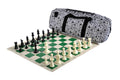 Deluxe Chess Set Combination and Single Weighted Regulation Pieces | Vinyl Chess Board | Deluxe Bag