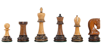 The Burnt Golden Rosewood Leningrad Series Chess Pieces - 4.0" King
