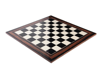 Black Anegre, Bird's Eye Maple & Macassar Ebony Standard Traditional Chess Board - Gloss Finish